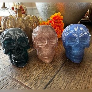 Resin Skull Paperweights – Handmade Gothic Decor, Heavy Resin Display